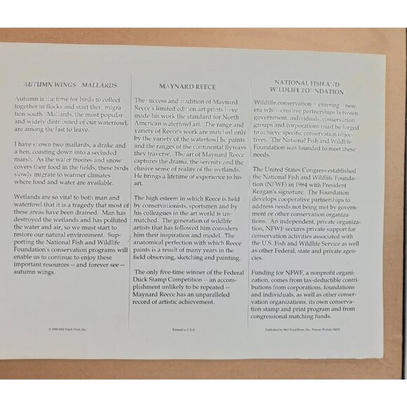 Maynard Reece 'Autumn Wings' Limited Edition Signed Print with 2 Stamps– Framed - Picture 9 of 10